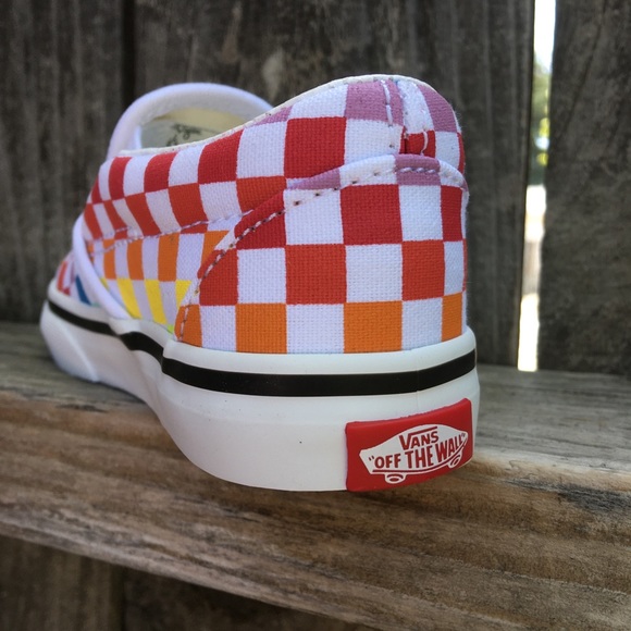 Vans baby toddler rainbow checkerboard shoes - Picture 6 of 11